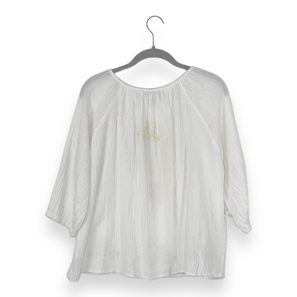 House of Harlow 1960 White Bohemian Embroidered Peasant Top Blouse - Picture 2 of 7